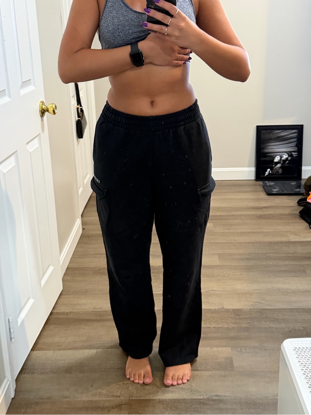 Calvin Klein Black Women's Relaxed Cargo Sweatpants